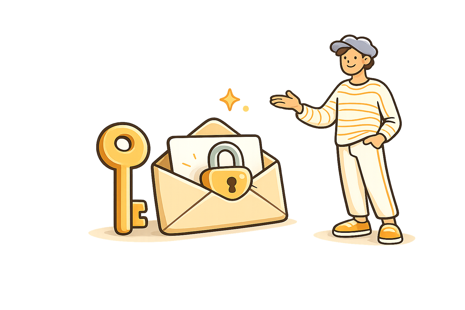 A key and a locked envelope — reset your Excelacall password